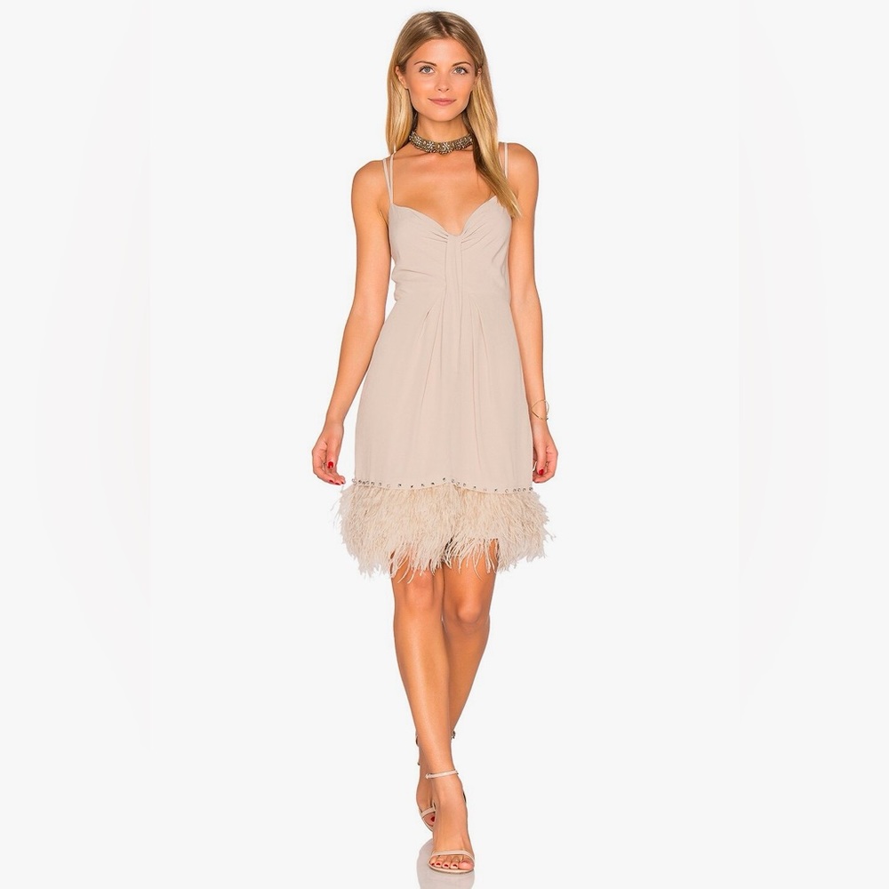 NWOT SAYLOR Mallory Mini Feather Cocktail Dress